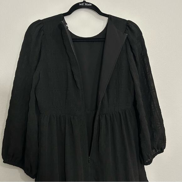 NWT Madewell Puff-Sleeve Ruffle-Hem Black Mini Dress
Size 2 #MC329 - Picture 10 of 13